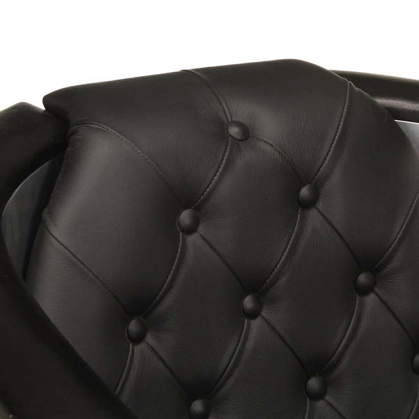 vidaXL Aviator Armchair Black Real Leather