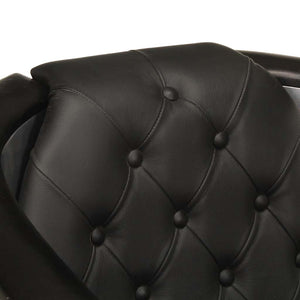 vidaXL Aviator Armchair Black Real Leather