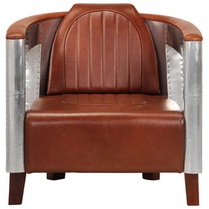 vidaXL Aviator Armchair Brown Genuine Leather