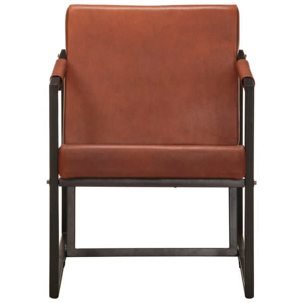 vidaXL Armchair Brown Genuine Leather