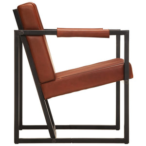 vidaXL Armchair Brown Genuine Leather