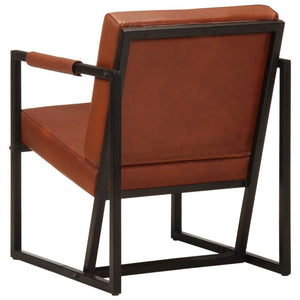 vidaXL Armchair Brown Genuine Leather