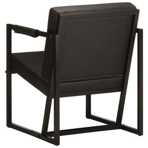 vidaXL Armchair Black Genuine Leather