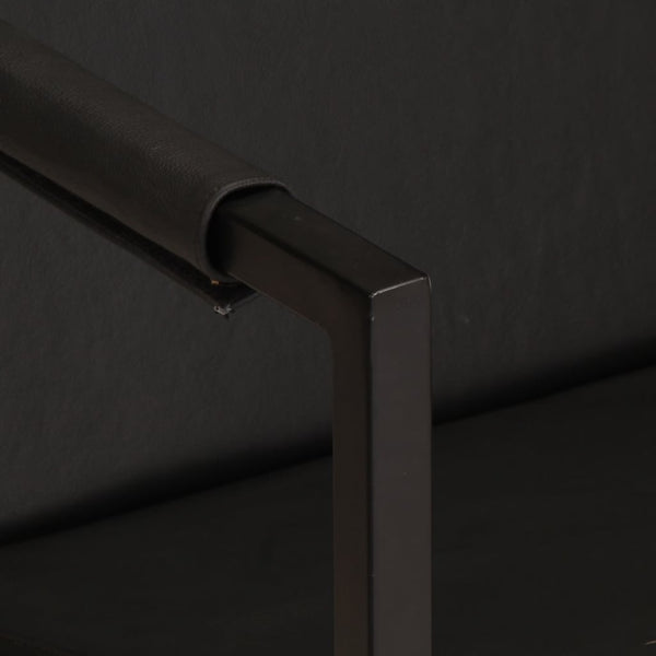 vidaXL Armchair Black Genuine Leather