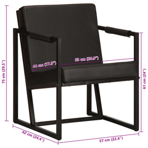 vidaXL Armchair Black Genuine Leather