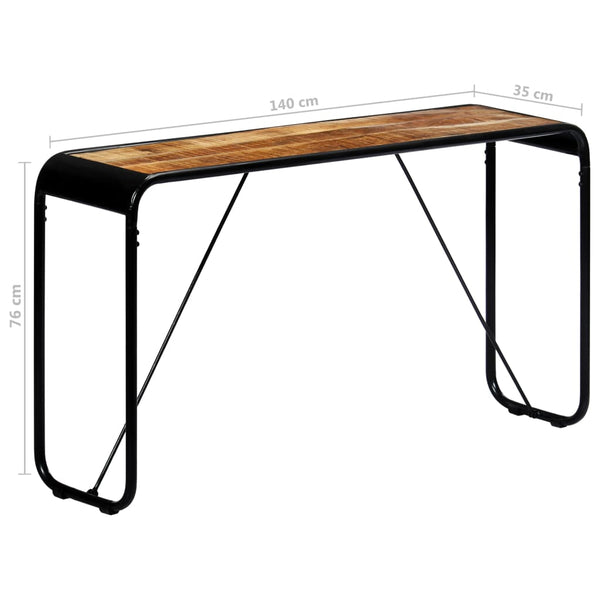 vidaXL Console Table 140x35x76 cm Rough Solid Mango Wood