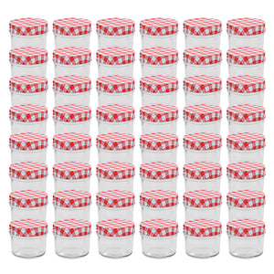 vidaXL Jam Jars with White/Red Lids 48 pcs. 110 ml