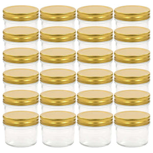 vidaXL Jam Jars with Gold Lids 24 pcs. 110 ml
