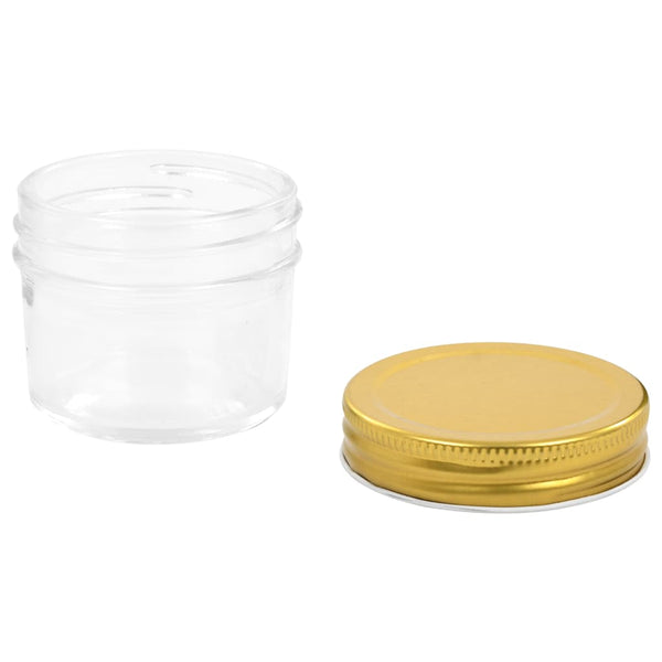 vidaXL Jam Jars with Gold Lids 24 pcs. 110 ml