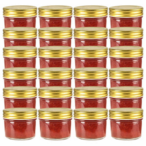 vidaXL Jam Jars with Gold Lids 24 pcs. 110 ml