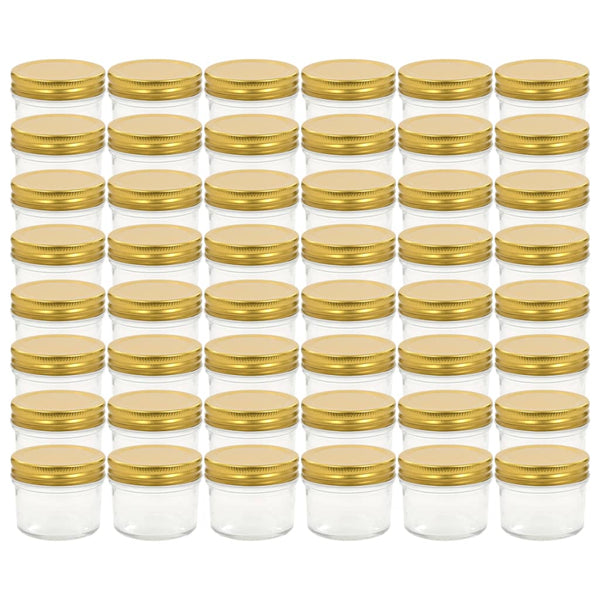 vidaXL Jam Jars with Gold Lid 48 pcs. 110 ml