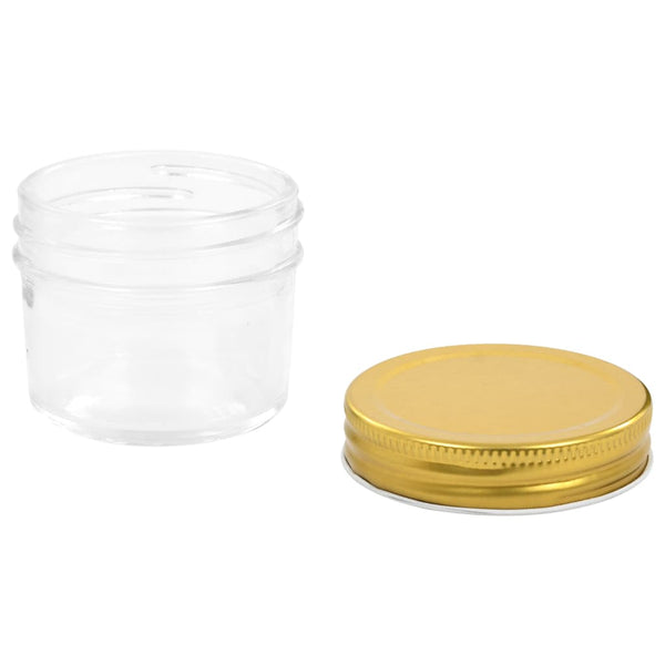 vidaXL Jam Jars with Gold Lid 96 pcs. 110 ml