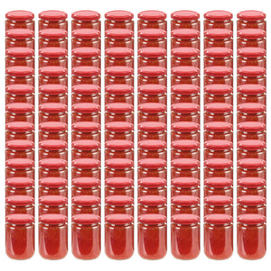 vidaXL Jam Jars with Red Lids 96 pcs. 230 ml