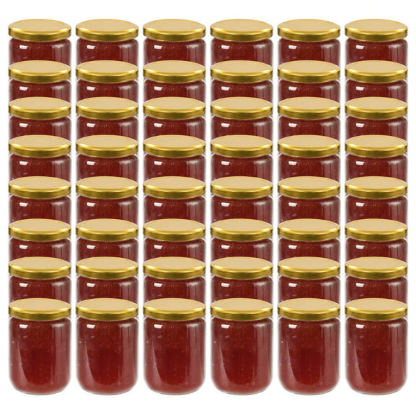 vidaXL Jam Jars with Gold Lid 48 pcs 230 ml