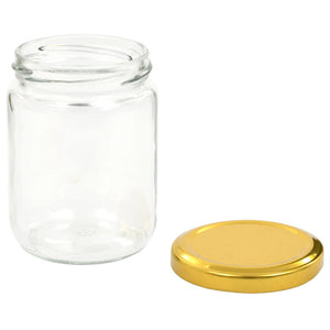 vidaXL Jam Jars with Gold Lid 96 pcs. 230 ml