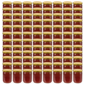 vidaXL Jam Jars with Gold Lid 96 pcs. 230 ml