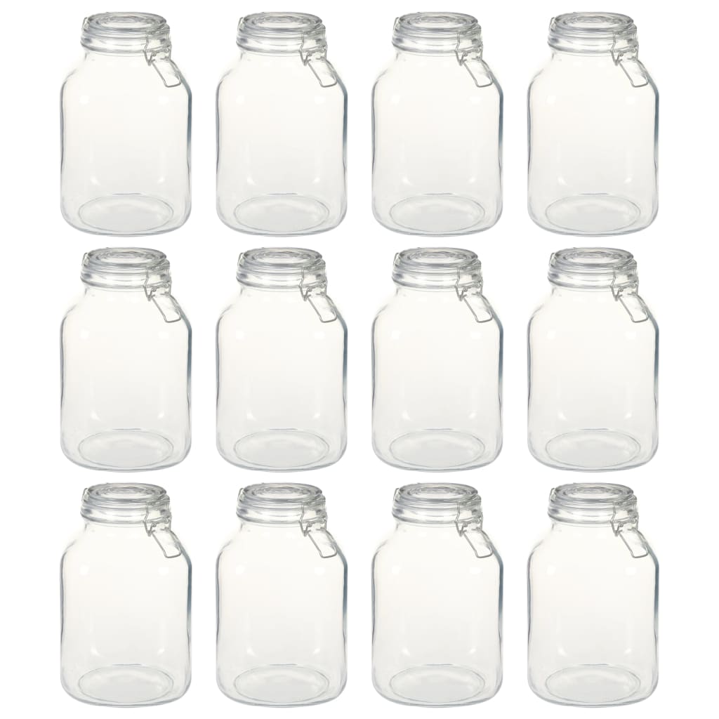 vidaXL Clip-Top Jars 12 pcs. 3 L