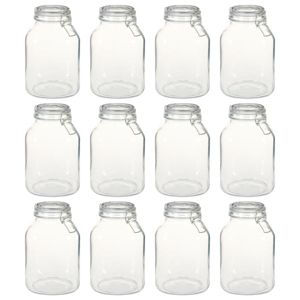 vidaXL Clip-Top Jars 12 pcs. 3 L