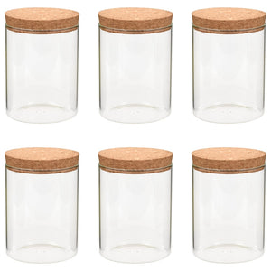 vidaXL Storage Jars with Cork Lids 6 pcs. 650 ml