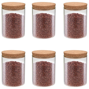vidaXL Storage Jars with Cork Lids 6 pcs. 650 ml