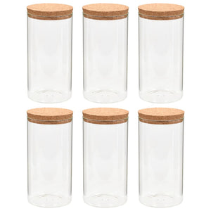 vidaXL Storage Jars with Cork Lids 6 pcs 1100 ml