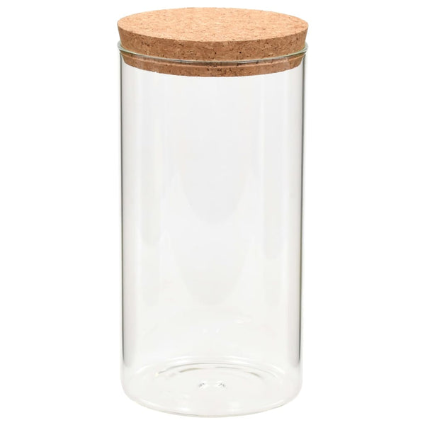 vidaXL Storage Jars with Cork Lids 6 pcs 1100 ml