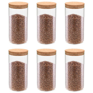 vidaXL Storage Jars with Cork Lids 6 pcs 1100 ml