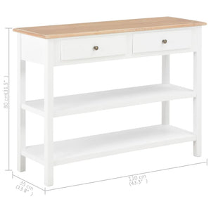 vidaXL Sideboard White 110x35x80 cm MDF
