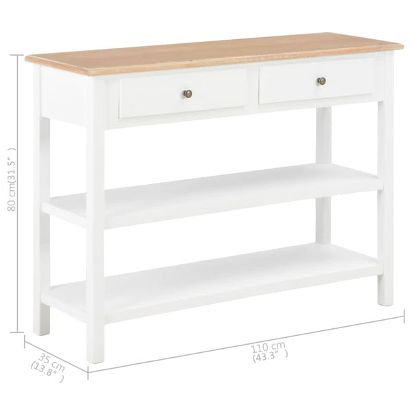 vidaXL Sideboard White 110x35x80 cm MDF