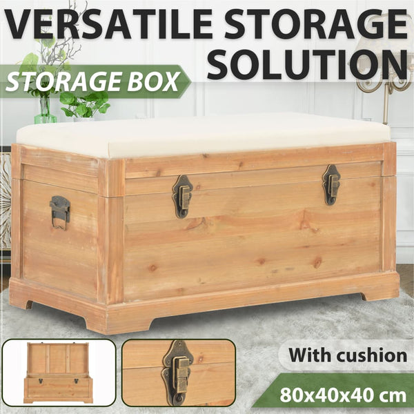 vidaXL Storage Chest with Cushion 80x40x40 cm MDF