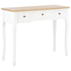 vidaXL Dressing Table Console Table with 3 Drawers White