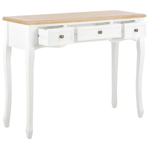 vidaXL Dressing Table Console Table with 3 Drawers White