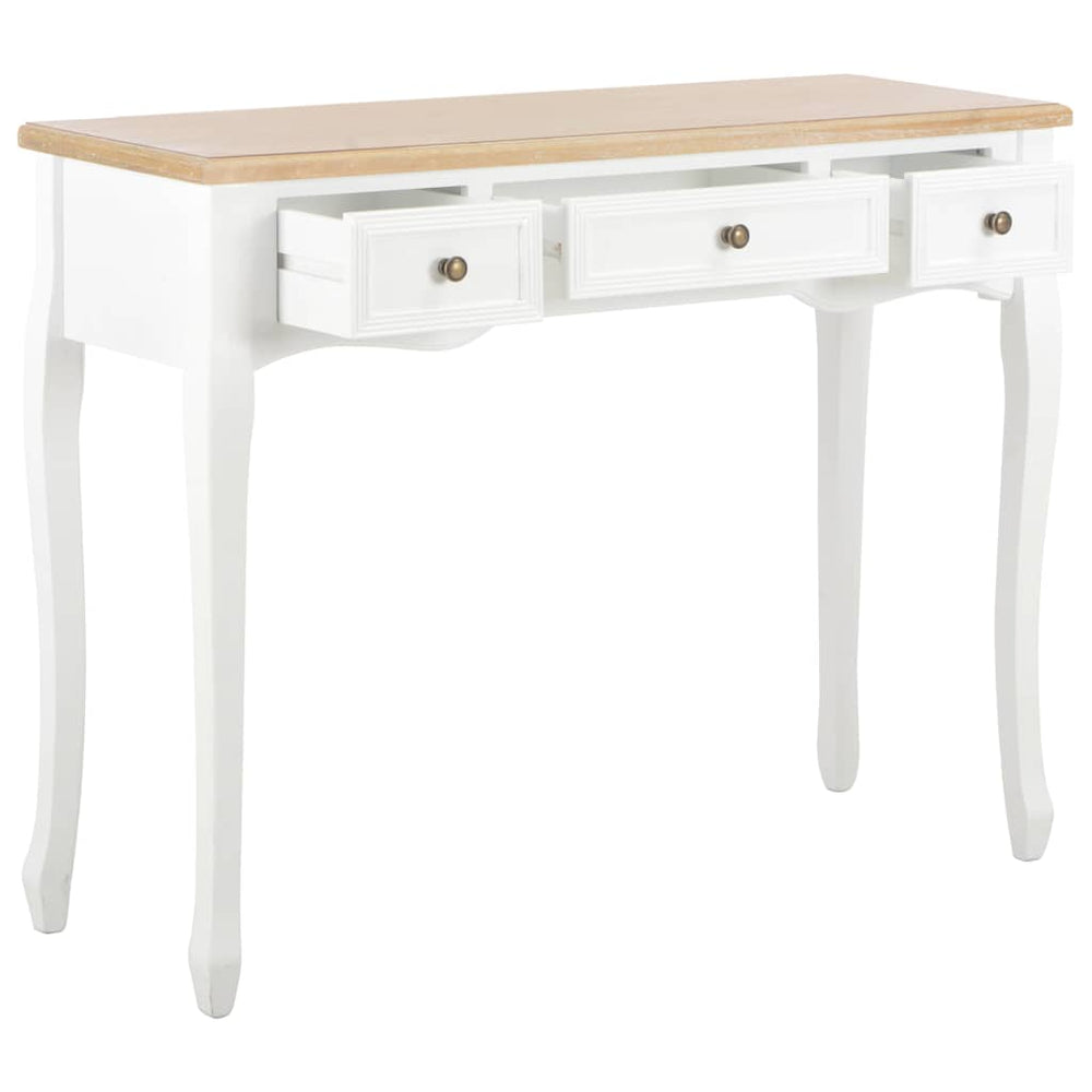 vidaXL Dressing Table Console Table with 3 Drawers White