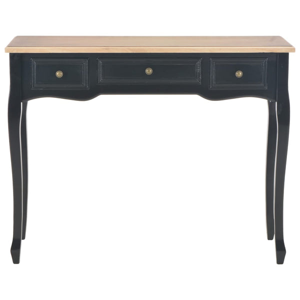 vidaXL Dressing Table Console Table with 3 Drawers Black