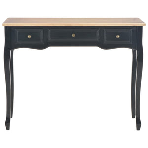 vidaXL Dressing Table Console Table with 3 Drawers Black