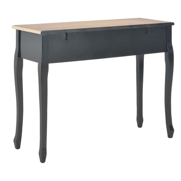 vidaXL Dressing Table Console Table with 3 Drawers Black