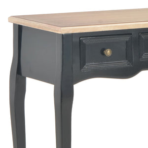 vidaXL Dressing Table Console Table with 3 Drawers Black