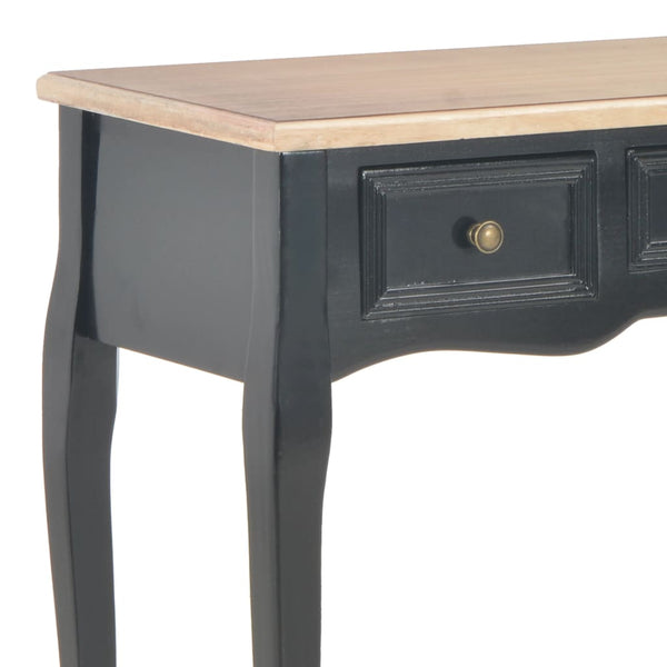 vidaXL Dressing Table Console Table with 3 Drawers Black