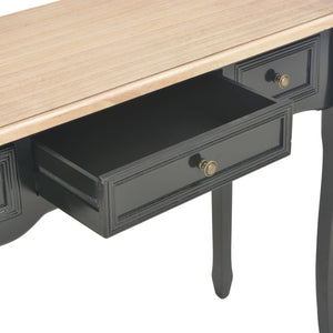 vidaXL Dressing Table Console Table with 3 Drawers Black
