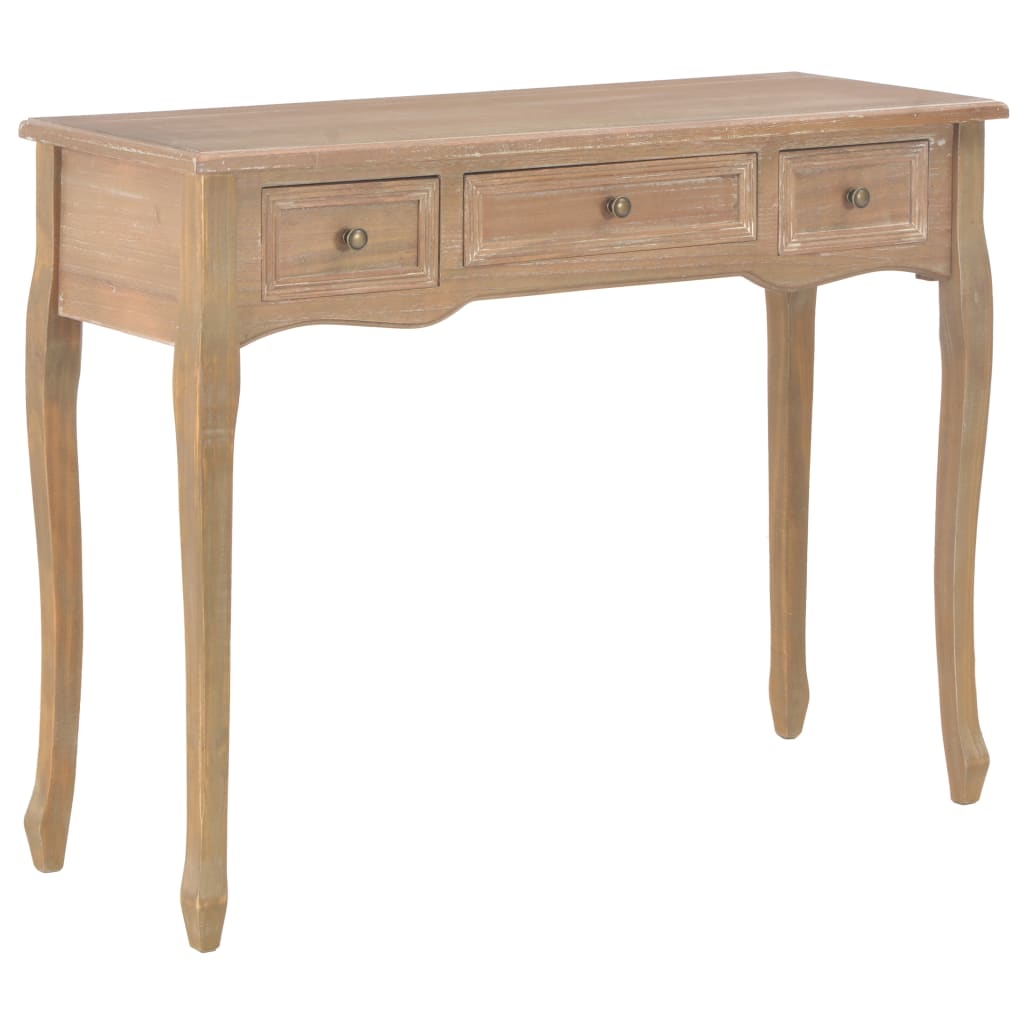 vidaXL Dressing Table Console Table with 3 Drawers Brown