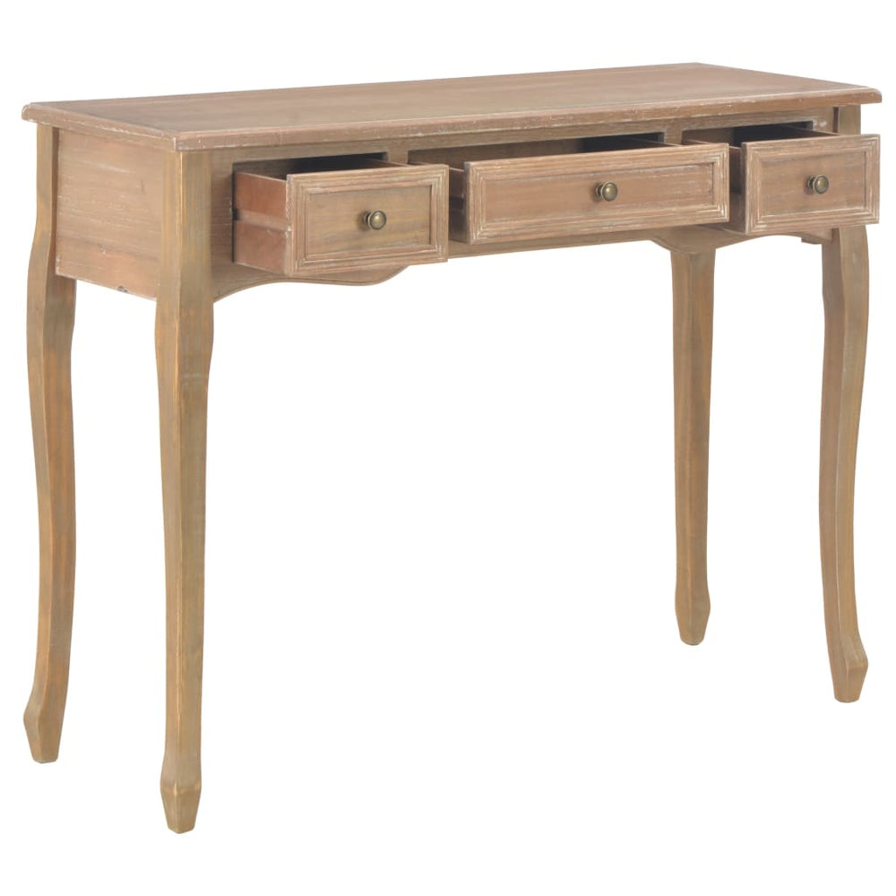 vidaXL Dressing Table Console Table with 3 Drawers Brown