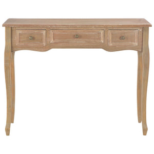 vidaXL Dressing Table Console Table with 3 Drawers Brown