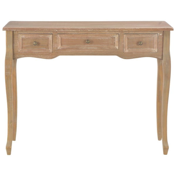 vidaXL Dressing Table Console Table with 3 Drawers Brown