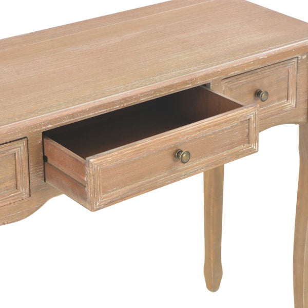 vidaXL Dressing Table Console Table with 3 Drawers Brown