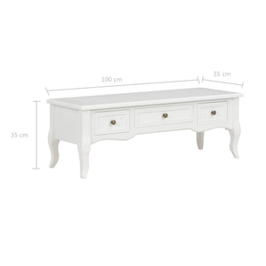 vidaXL TV Cabinet White 100 x 35 x 35 cm Wood
