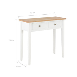 vidaXL Dressing Table Console Table White 79 x 30 x 74 cm Wood