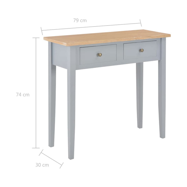 vidaXL Dressing Table Console Table Grey 79 x 30 x 74 cm Wood