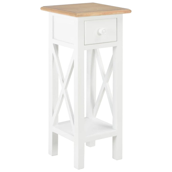 vidaXL Side Table White 27 x 27 x 65.5 cm Wood