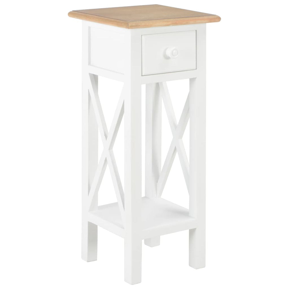vidaXL Side Table White 27 x 27 x 65.5 cm Wood