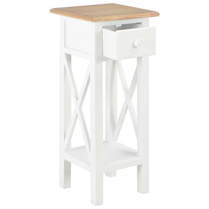 vidaXL Side Table White 27 x 27 x 65.5 cm Wood